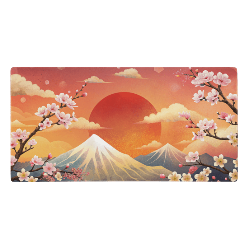 Tapis De Souris Japonais Paysage Mont Fuji Cerisiers - La Planète Gaming