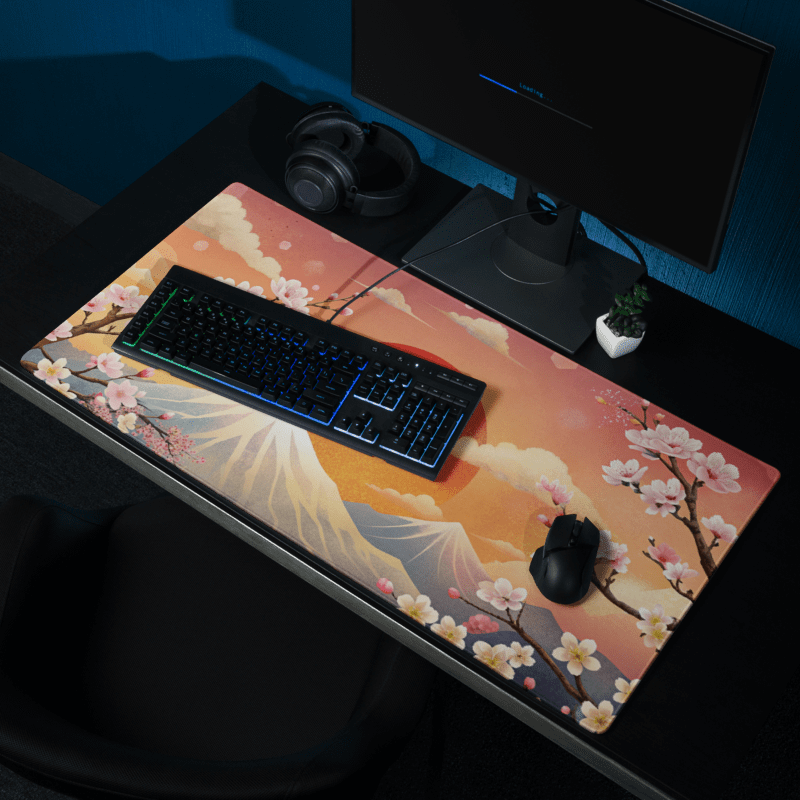 Tapis De Souris Japonais Paysage Mont Fuji Cerisiers - La Planète Gaming