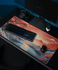 Tapis de Souris Japonais Paysage Ukiyo - e Lac Cerisiers - La Planète Gaming