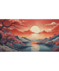 Tapis de Souris Japonais Paysage Ukiyo - e Lac Cerisiers - La Planète Gaming