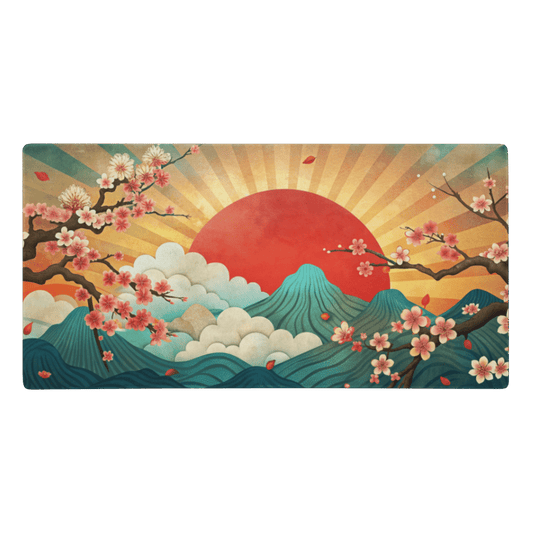 Tapis De Souris Japonais Sakura Montagnes Bleues - La Planète Gaming