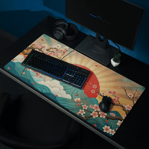 Tapis De Souris Japonais Sakura Montagnes Bleues - La Planète Gaming