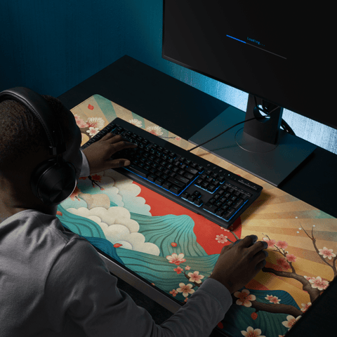 Tapis De Souris Japonais Sakura Montagnes Bleues - La Planète Gaming