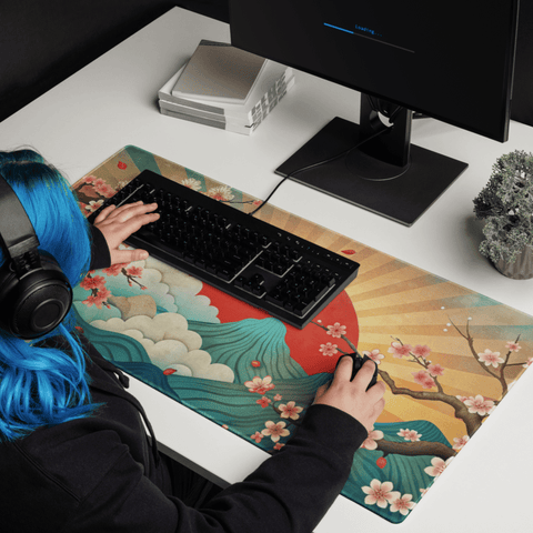 Tapis De Souris Japonais Sakura Montagnes Bleues - La Planète Gaming