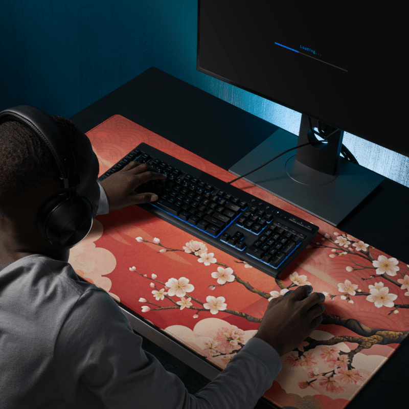 Tapis de Souris Japonais Sakura Soleil Levant - La Planète Gaming