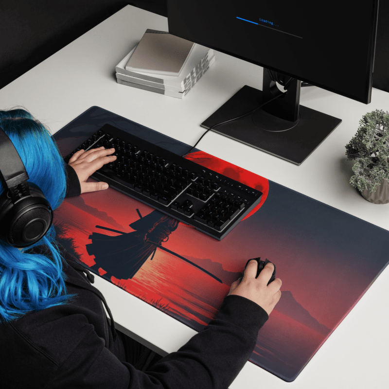 Tapis De Souris Japonais Samouraï Silhouette - La Planète Gaming
