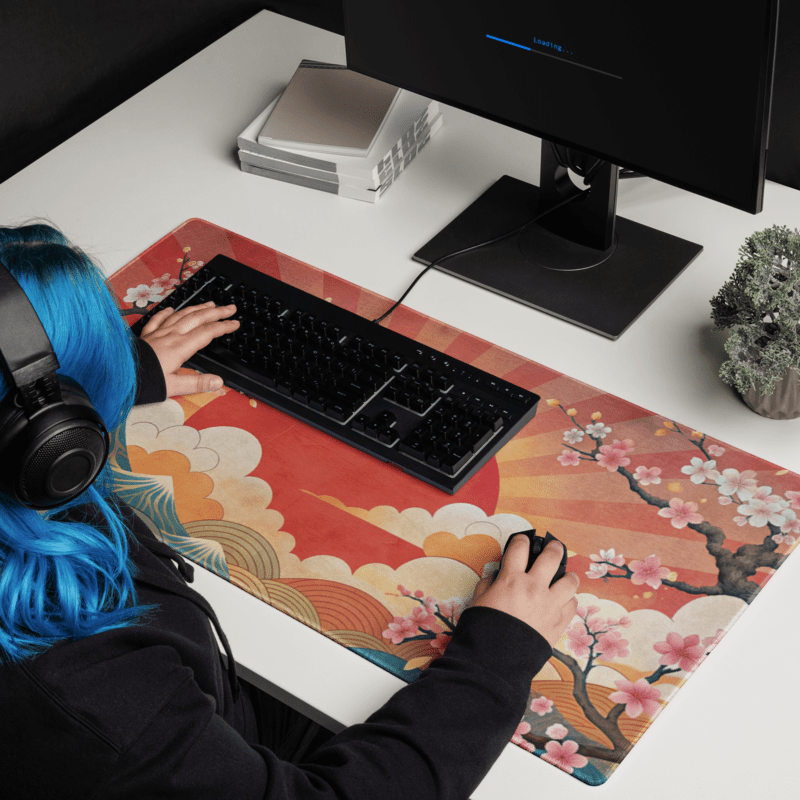 Tapis De Souris Japonais Ukiyo - e Mont Fuji Sakura - La Planète Gaming