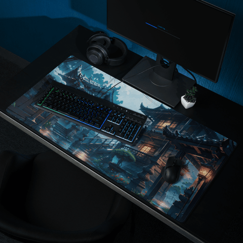 Tapis De Souris Japonais Village Zen Nocturne - La Planète Gaming