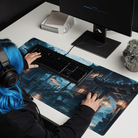Tapis De Souris Japonais Village Zen Nocturne - La Planète Gaming