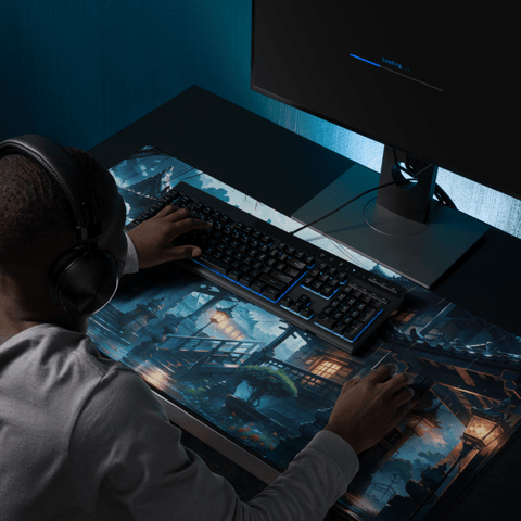 Tapis De Souris Japonais Village Zen Nocturne - La Planète Gaming