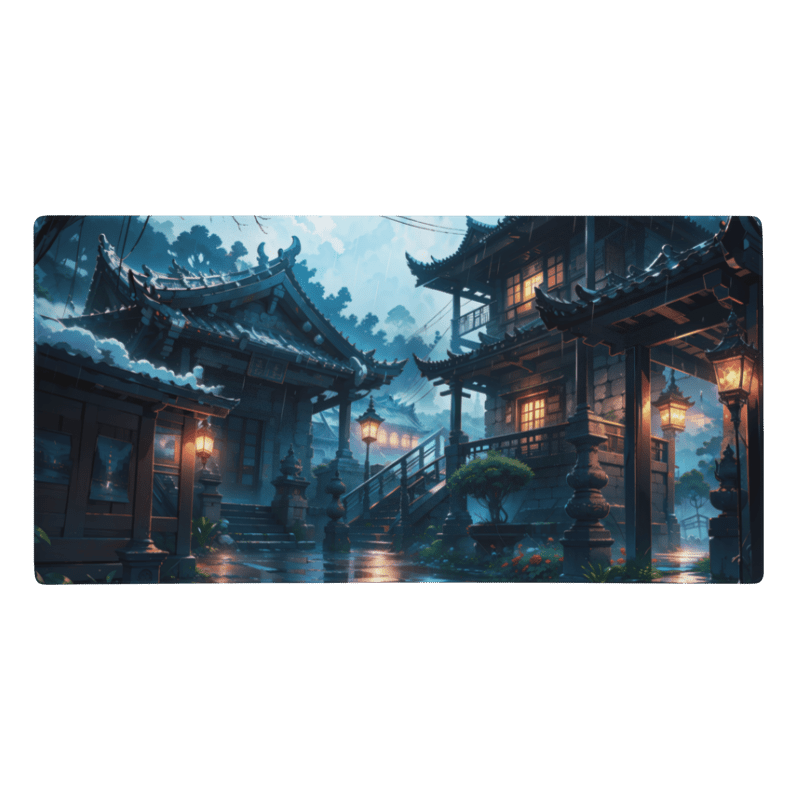 Tapis De Souris Japonais Village Zen Nocturne - La Planète Gaming