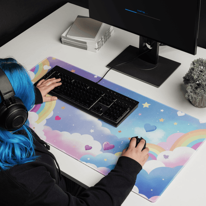 Tapis De Souris Kawaii Arc-en-Ciel et Nuages Féeriques - La Planète Gaming