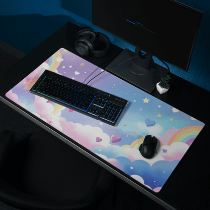 Tapis De Souris Kawaii Arc-en-Ciel et Nuages Féeriques - La Planète Gaming