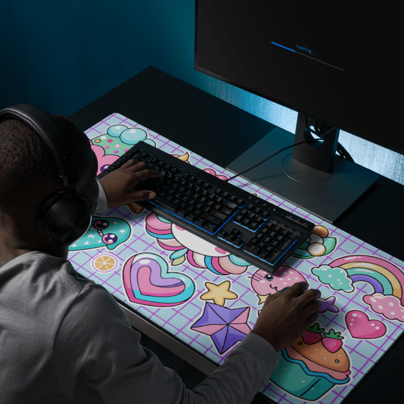 Tapis De Souris Kawaii Licorne Rose Violet - La Planète Gaming