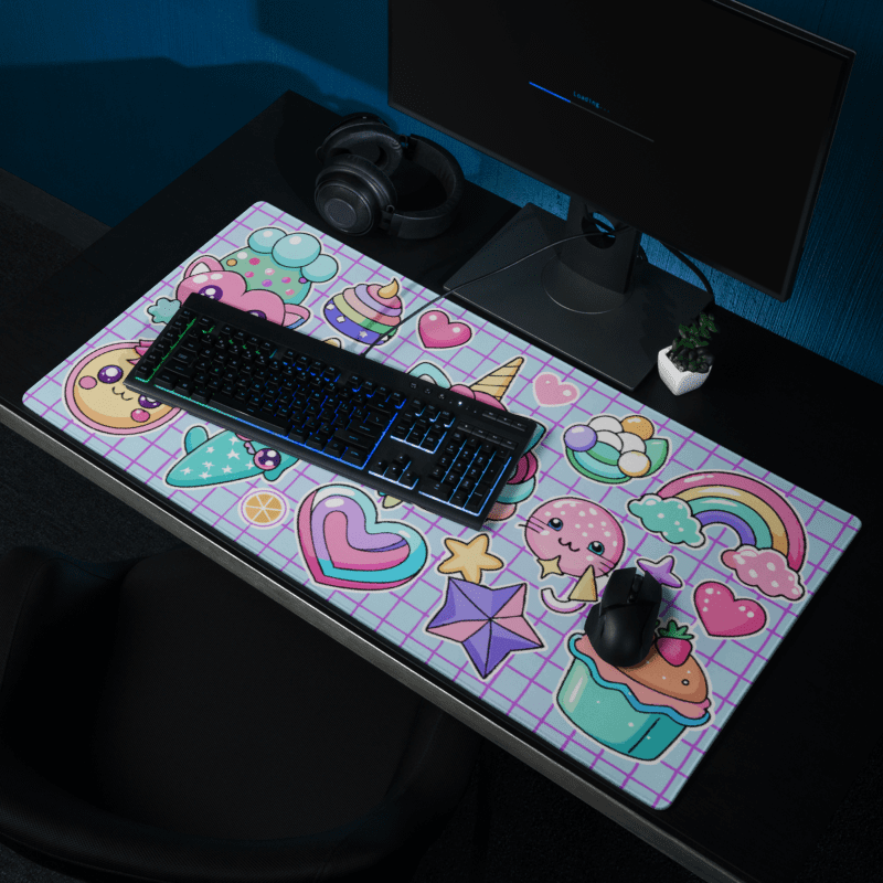 Tapis De Souris Kawaii Licorne Rose Violet - La Planète Gaming