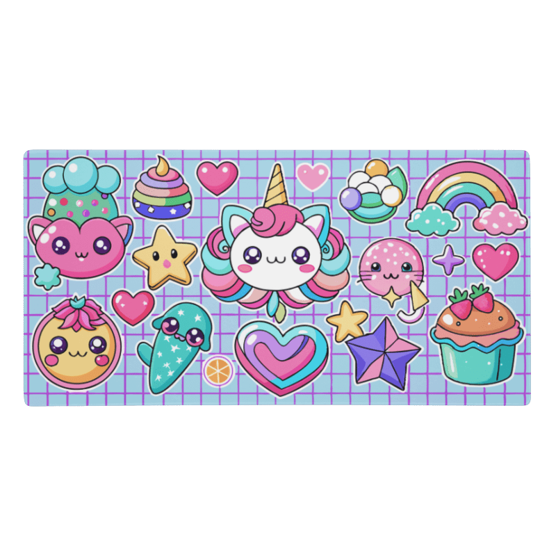 Tapis De Souris Kawaii Licorne Rose Violet - La Planète Gaming