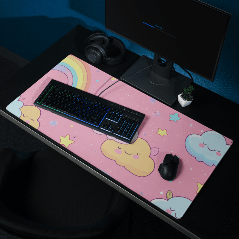 Tapis De Souris Kawaii Nuage Rose Pastel - La Planète Gaming