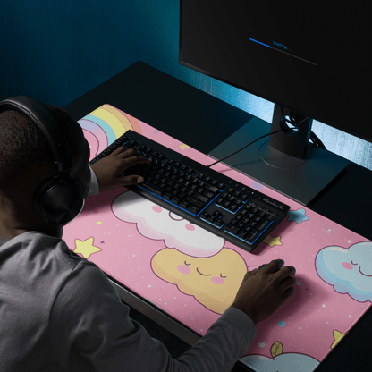 Tapis De Souris Kawaii Nuage Rose Pastel - La Planète Gaming