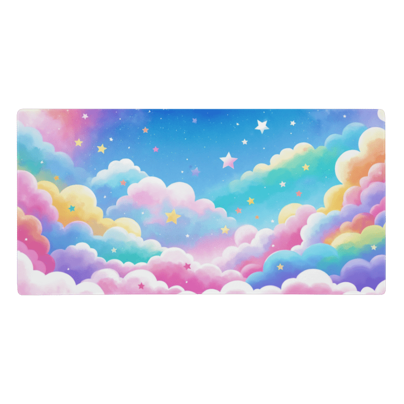 Tapis De Souris Kawaii Nuages Arc-en-Ciel - La Planète Gaming