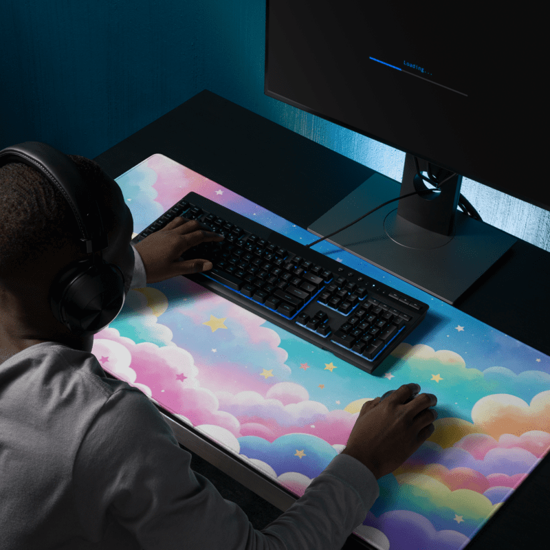 Tapis De Souris Kawaii Nuages Arc-en-Ciel - La Planète Gaming