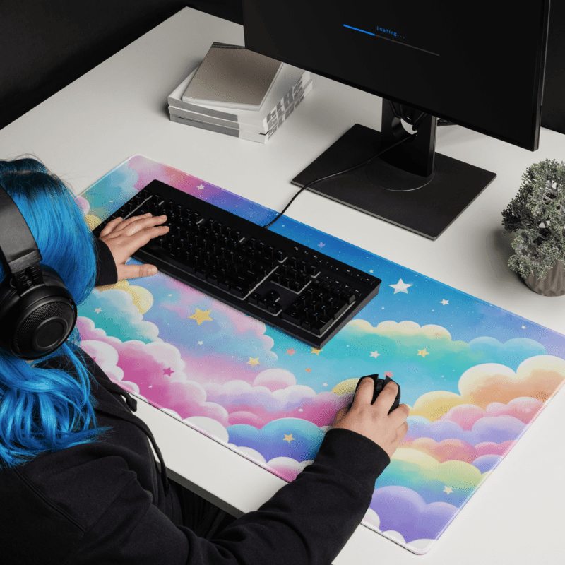 Tapis De Souris Kawaii Nuages Arc-en-Ciel - La Planète Gaming