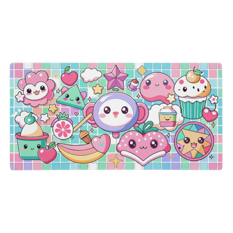 Tapis De Souris Kawaii Stickers Fruités Pastel - La Planète Gaming