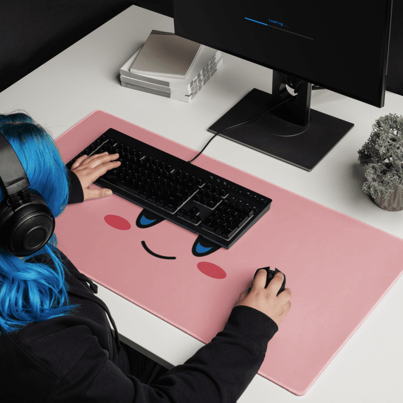 Tapis de Souris Kawaii Visage Mignon Rose - La Planète Gaming