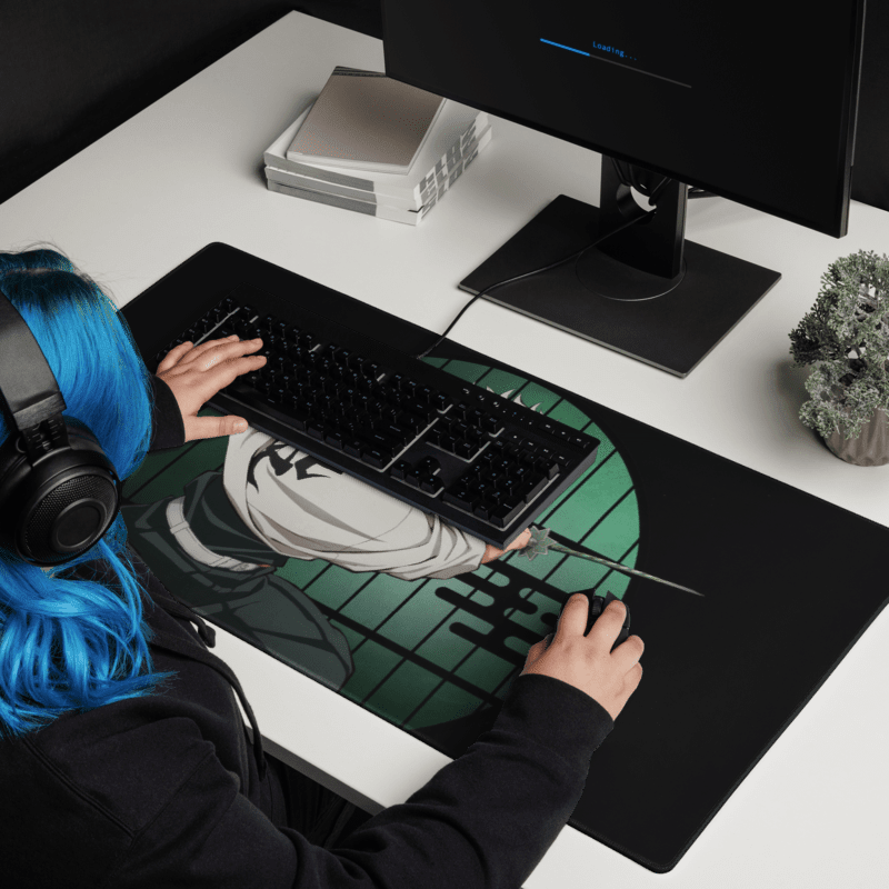 Tapis De Souris Manga Démon Guerrier Cheveux Blancs Haori Kanji - La Planète Gaming