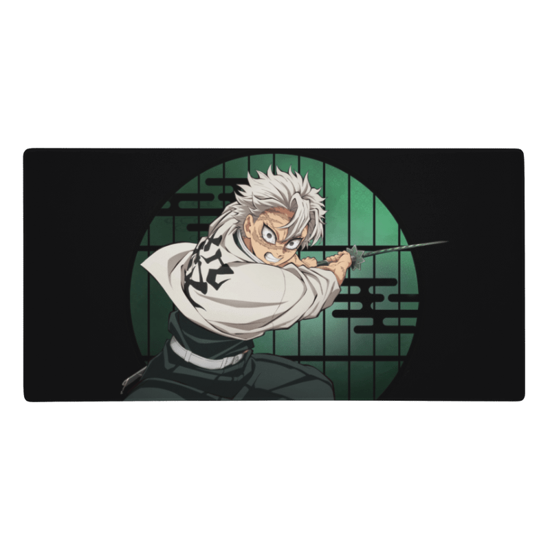 Tapis De Souris Manga Démon Guerrier Cheveux Blancs Haori Kanji - La Planète Gaming