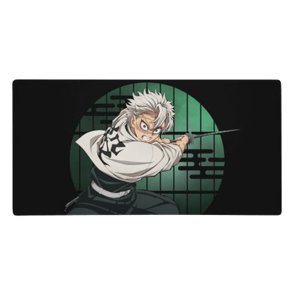 Tapis De Souris Manga Démon Guerrier Cheveux Blancs Haori Kanji - La Planète Gaming