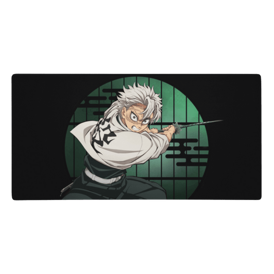 Tapis De Souris Manga Démon Guerrier Cheveux Blancs Haori Kanji - La Planète Gaming