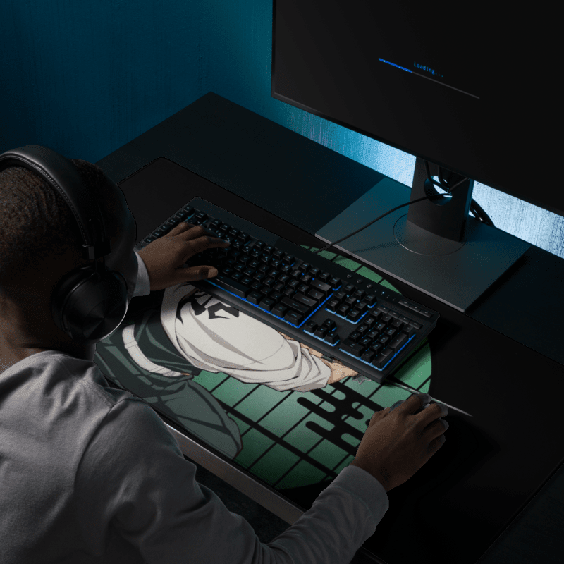 Tapis De Souris Manga Démon Guerrier Cheveux Blancs Haori Kanji - La Planète Gaming