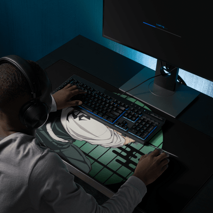 Tapis De Souris Manga Démon Guerrier Cheveux Blancs Haori Kanji - La Planète Gaming