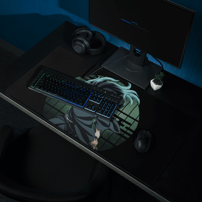 Tapis De Souris Manga Démon Guerrier Mèches Turquoise - La Planète Gaming