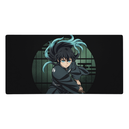 Tapis De Souris Manga Démon Guerrier Mèches Turquoise - La Planète Gaming