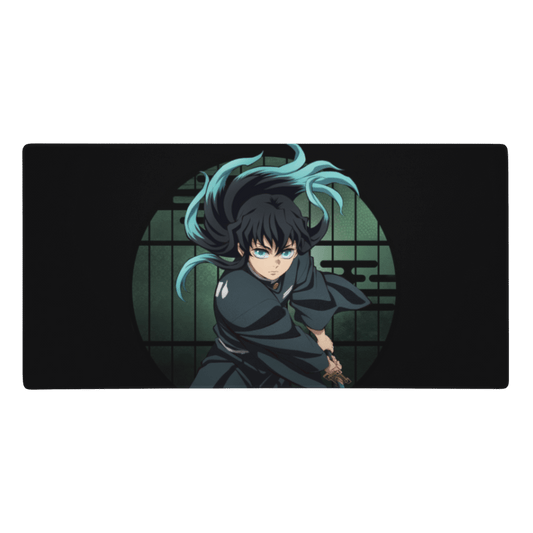 Tapis De Souris Manga Démon Guerrier Mèches Turquoise - La Planète Gaming
