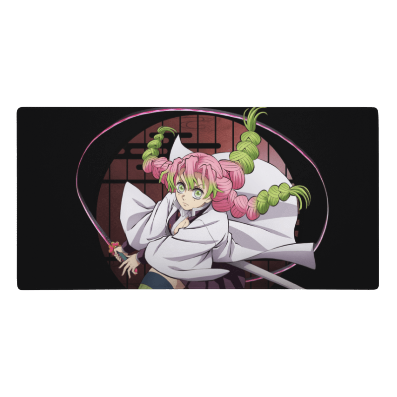 Tapis De Souris Manga Démon Guerrière Tresses Roses Vertes - La Planète Gaming