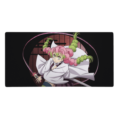Tapis De Souris Manga Démon Guerrière Tresses Roses Vertes - La Planète Gaming