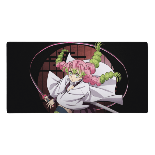 Tapis De Souris Manga Démon Guerrière Tresses Roses Vertes - La Planète Gaming