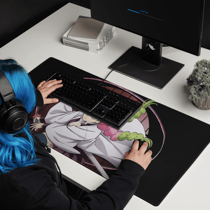 Tapis De Souris Manga Démon Guerrière Tresses Roses Vertes - La Planète Gaming
