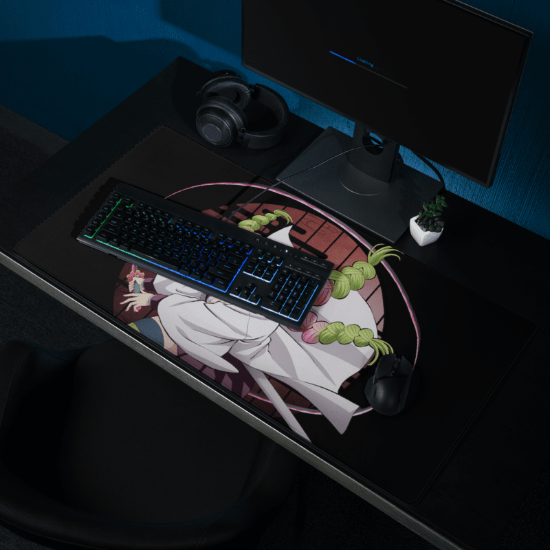 Tapis De Souris Manga Démon Guerrière Tresses Roses Vertes - La Planète Gaming