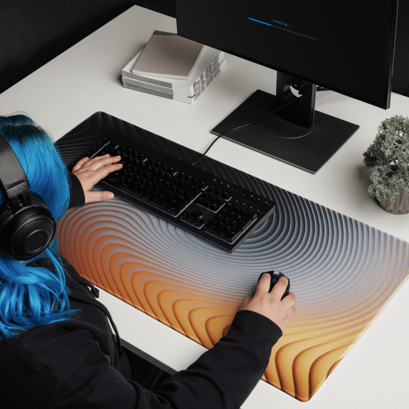 Tapis De Souris Original Dégradé Noir et Orange - La Planète Gaming