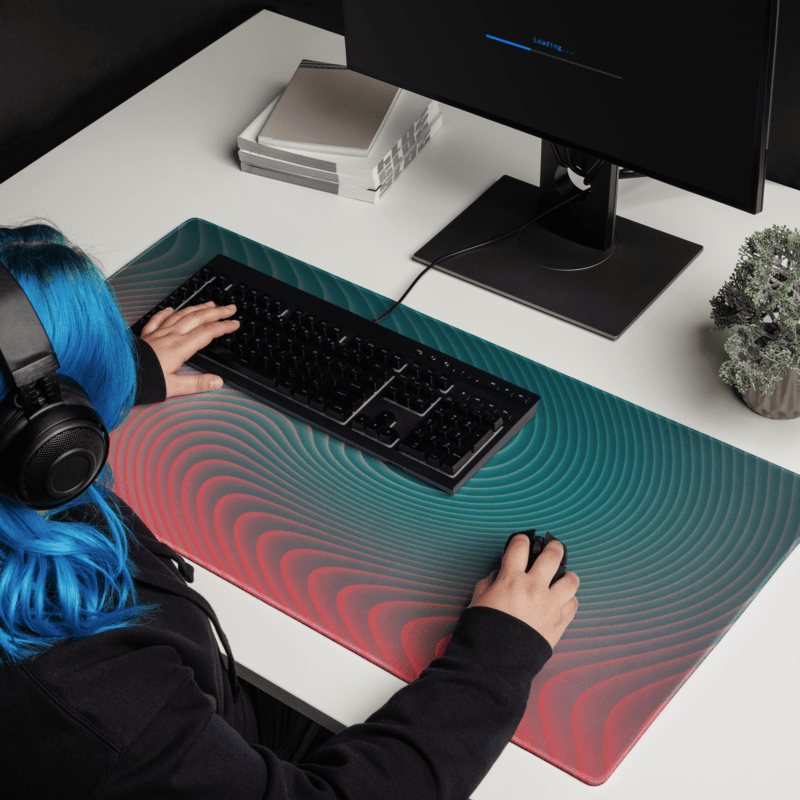 Tapis De Souris Original Dégradé Turquoise et Corail - La Planète Gaming