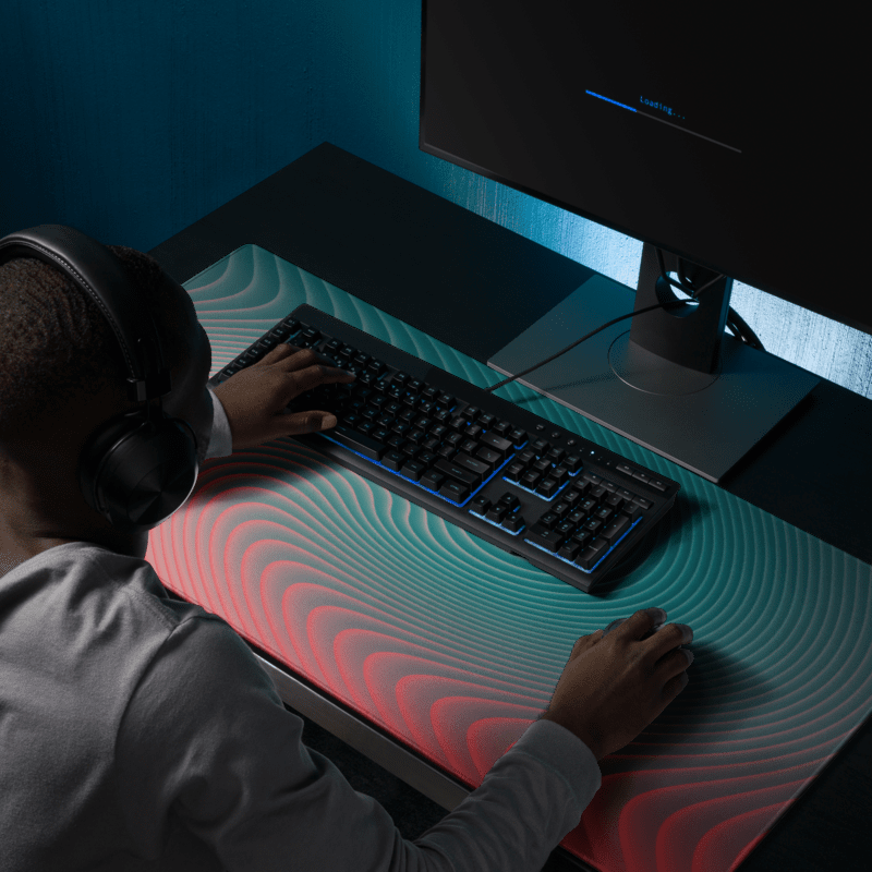 Tapis De Souris Original Dégradé Turquoise et Corail - La Planète Gaming
