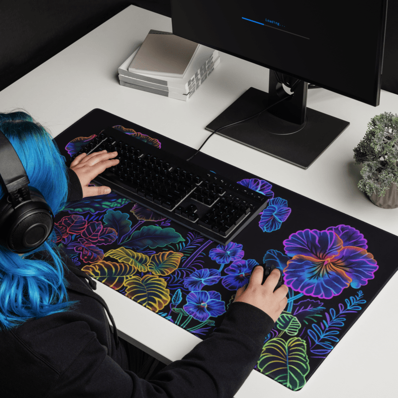 Tapis De Souris Original Fleurs Lumineuses - La Planète Gaming