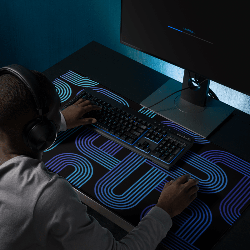 Tapis De Souris Original Géométrique Bleu - La Planète Gaming
