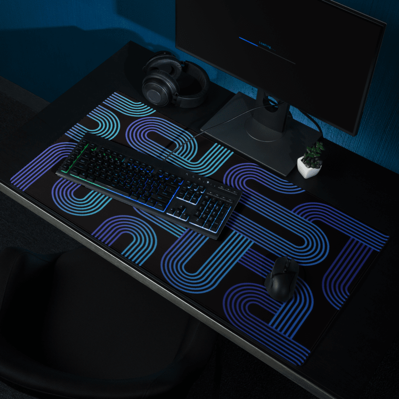 Tapis De Souris Original Géométrique Bleu - La Planète Gaming