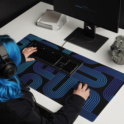 Tapis De Souris Original Géométrique Bleu - La Planète Gaming