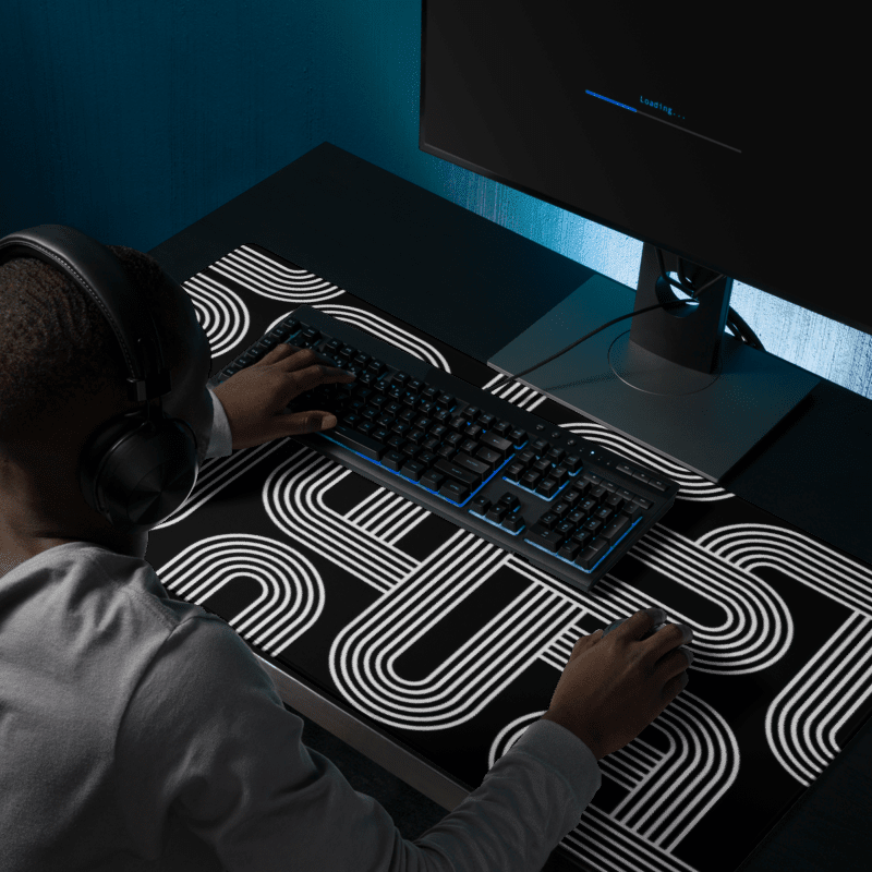 Tapis De Souris Original Géométrique Noir et Blanc - La Planète Gaming
