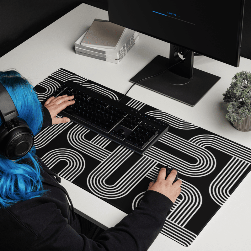 Tapis De Souris Original Géométrique Noir et Blanc - La Planète Gaming
